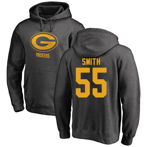 Men Green Bay Packers Ash #55 Smith Za Darius One Color Nike NFL Pullover Hoodie Sweatshirts->nfl t-shirts->Sports Accessory